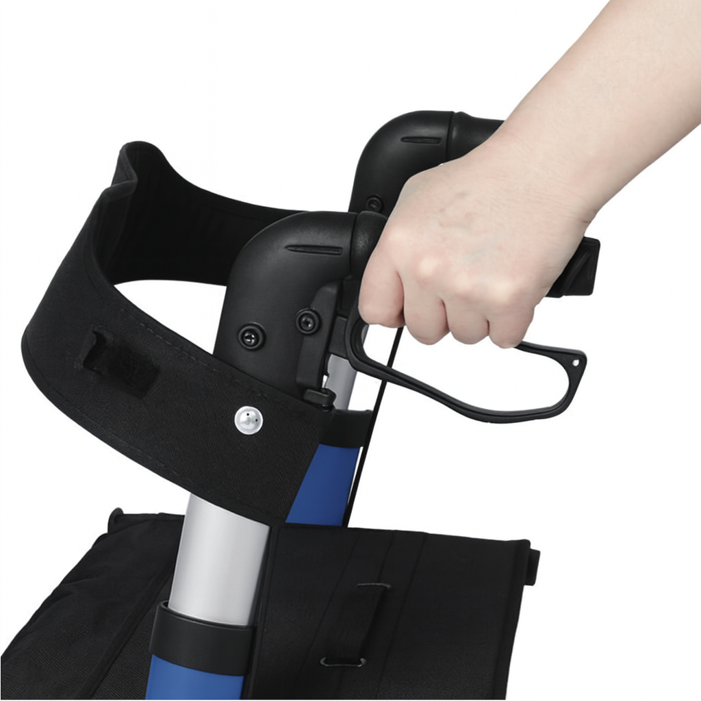 Heavy Duty Lightweight Super Compact Folding Rollator Walker with Seat & Storage