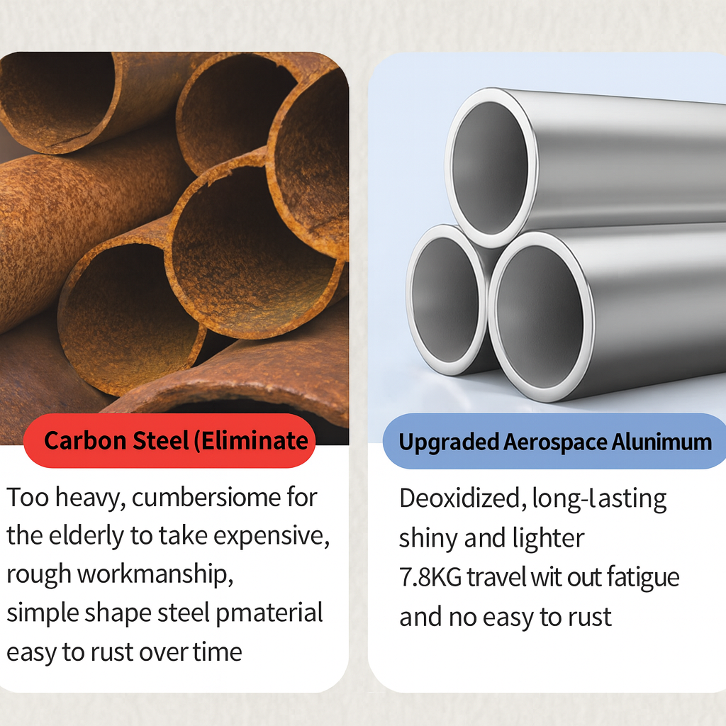 Heavy Duty Lightweight Folding Rollator Walker with Seat & Storage Bag