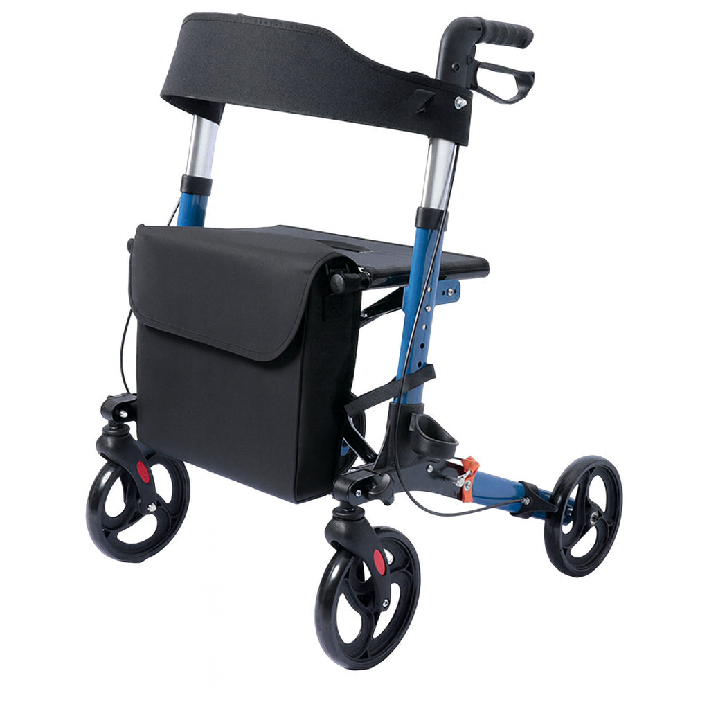 Heavy Duty Lightweight Super Compact Folding Rollator Walker with Seat & Storage