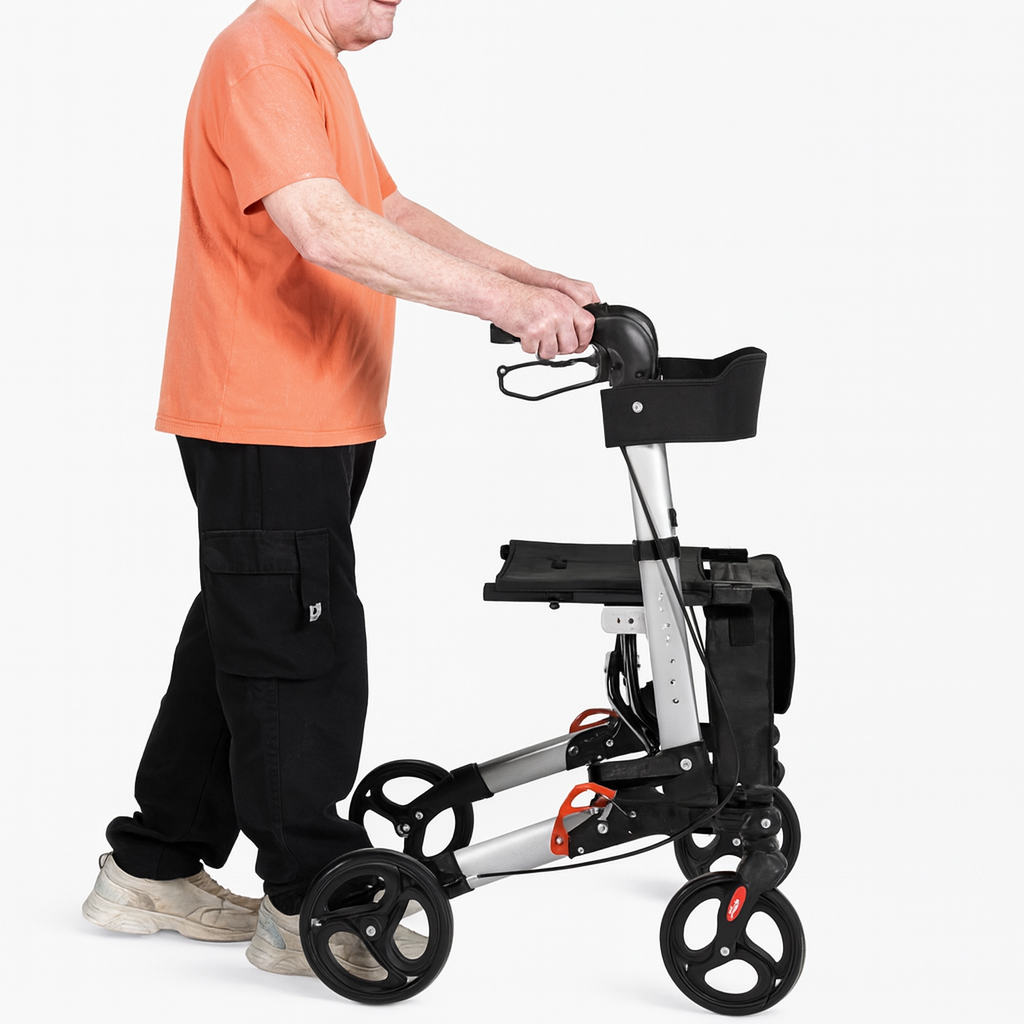 Heavy Duty Lightweight Super Compact Folding Rollator Walker with Seat & Storage